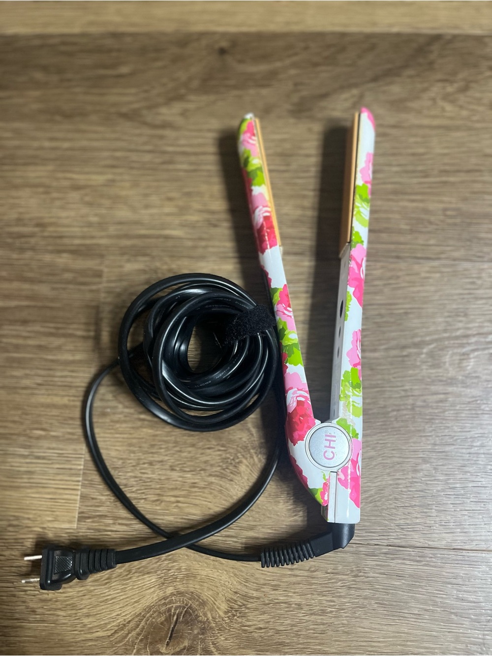 CHI Floral Pink & Green Flat Iron Straightener